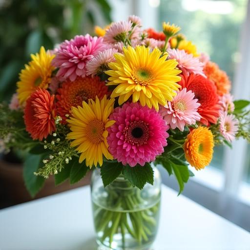 Composizione elegante di fiori freschi stagionali
